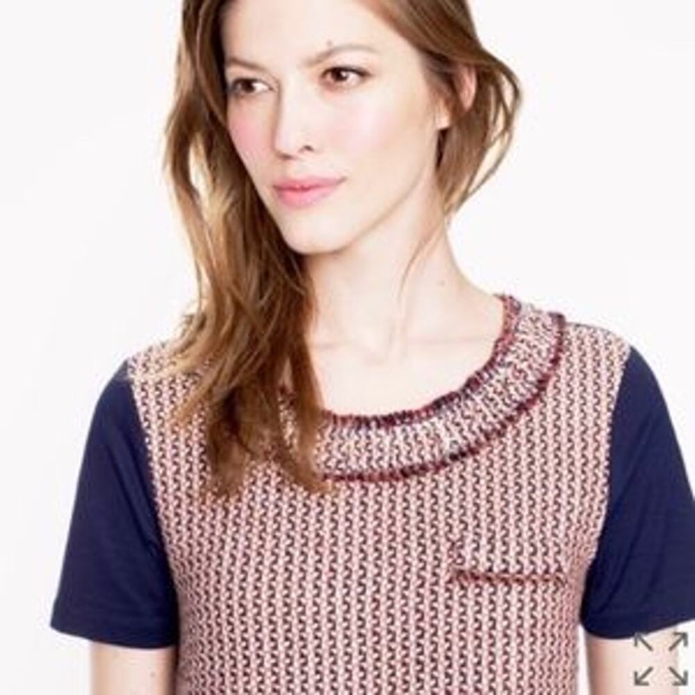 J. Crew Tweed-front Tee in Camel, $75 XXS Business Corp Prep